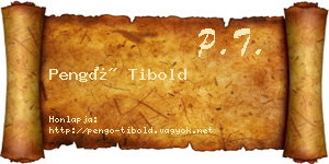 Pengő Tibold névjegykártya